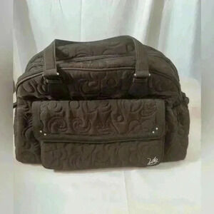 Vera Bradley Women's Cotton Diaper Bag Brown w/Plastic lined Flower Interior